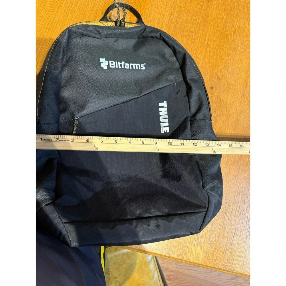 Thule Sweden Bitfarms Laptop Backpack Black Tech Travel Daypack Bag 20L